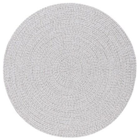 Safavieh 6 x 6 ft. Braided Contemporary Round Hand Woven Area Rug; Silver & Grey BRD315F-6R